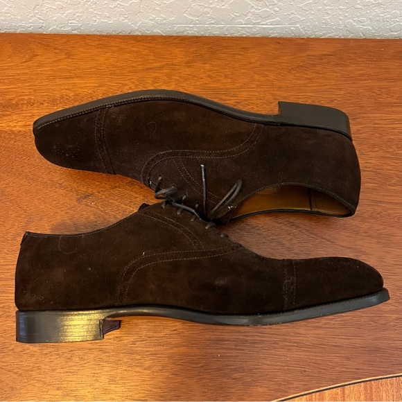 NWOT: Ralph Lauren Purple Label Edward Green Brown Suede Cap Toe Oxfords Sz 12.5 - Picture 8 of 15